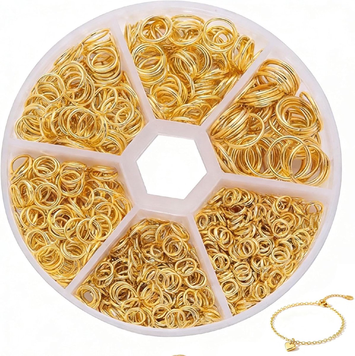 970 stuks gouden open jump ringen voor sieraden maken – metalen verbindingsringen voor DIY armbanden en kettingen – set voor sieradenreparatie en knutselprojecten