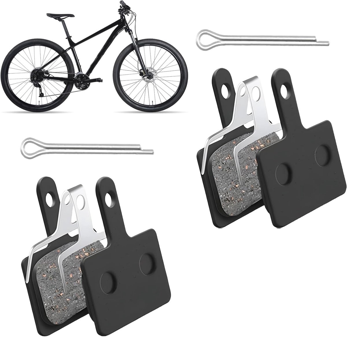 2 Paar Fietsremblokken, Semi Metalen Hars Remblokken, MTB Schijfremblokken, Hoogwaardige Remblokken Ter Vervanging voor Tektro, Shimano B01S B03S B05S MT200