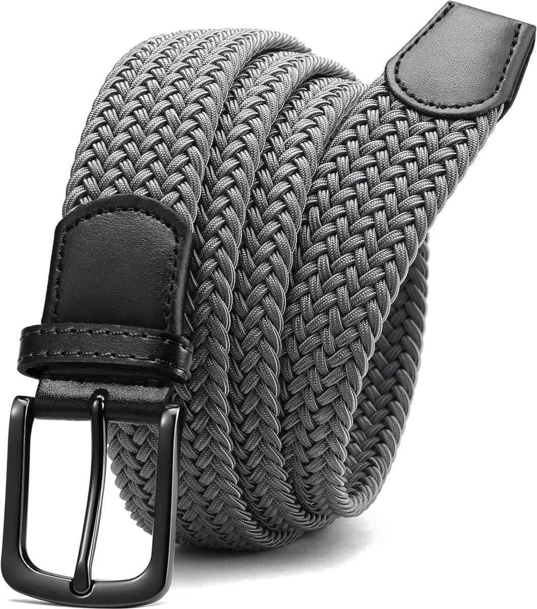 Elastische Herenriem, 35mm Gevlochten Riem Zonder Gaten, Robuuste Constructie en Gemakkelijk te Bewegen
