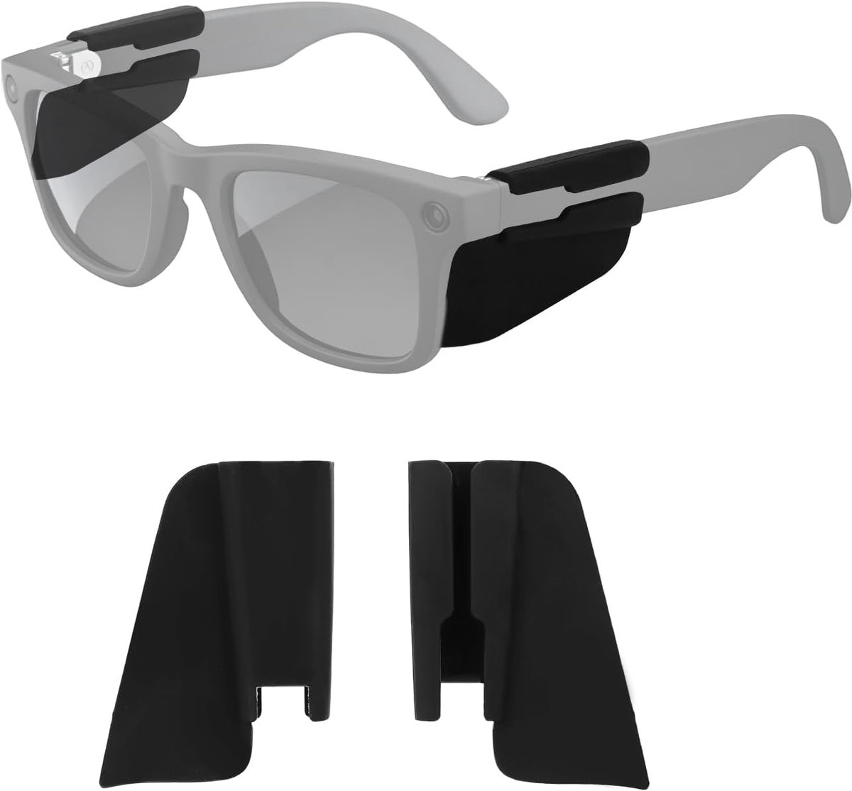 4 Stuks Slimme Bril Zijschilden, Silicium Anti-Slip Ontwerp Oogbescherming Accessoires Compatibel met Ray-Ban Meta Wayfarer/Skyler