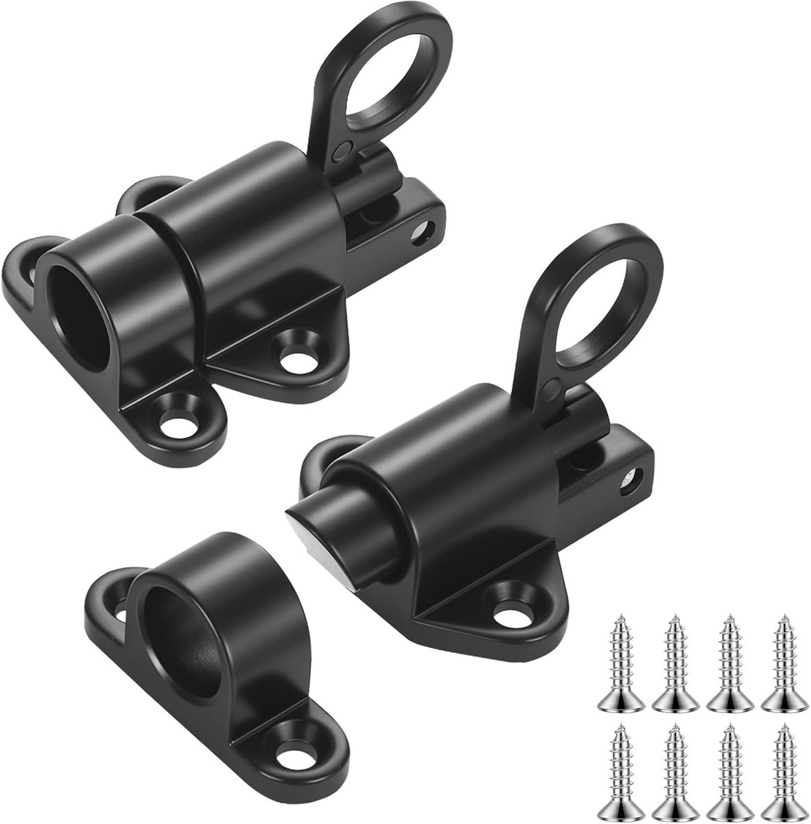 2 stuks automatische deurgrendels voor binnen en buiten, veervergrendeling, slotvergrendeling, deurveiligheidsgrendel, tuinpoort, schuifslot voor ramen, kastdeuren, garagedeur, slot, schuifstang