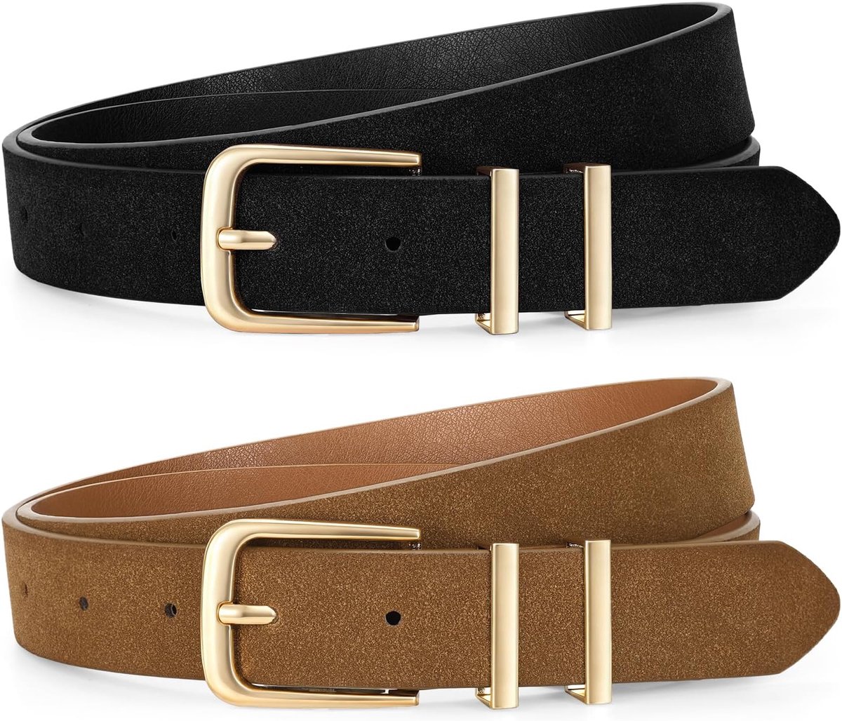 2 stuks leren damesriem voor jeans mode leren tailleriem met gouden gesp damesriem voor broeken jurken