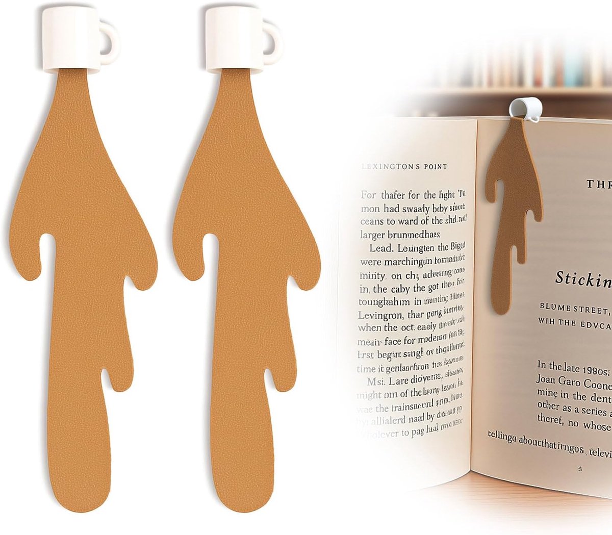 gepersonaliseerd, 2 stuks, koffieaccessoires, cadeau | Perfect als cadeau voor lezers en koffie, stijlvolle bladwijzer met creatief design voor dames en heren