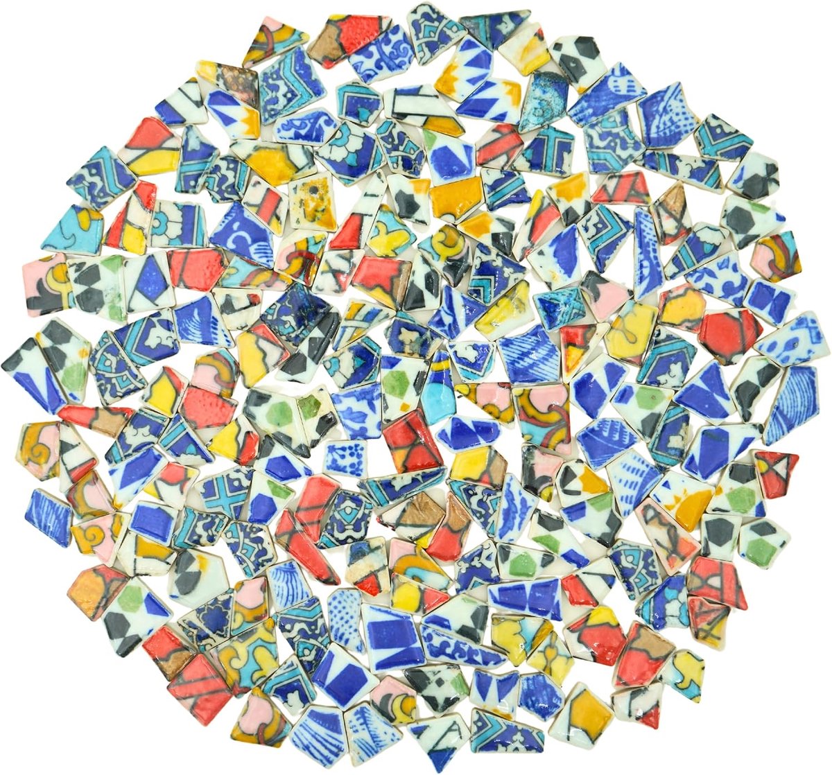 1 lb moderne abstracte geometrische onregelmatige porseleinen mozaïektegels, doe-het-zelf handgemaakt, badkamer, woonkamer, keuken backsplash, buiten (gemengde kleur, klein)