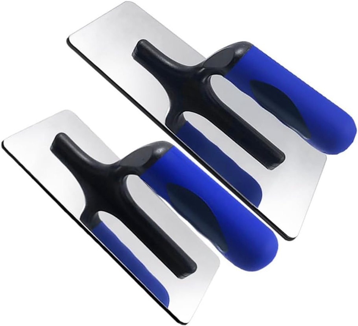 2 Spcs Beton Edger Venetiaanse troffel van roestvrij staal, gladmakende troffel voor gipsplaten met zachte grip, handgereedschap, pleistertroffel voor het lakken, gladmakende spatel, troffel