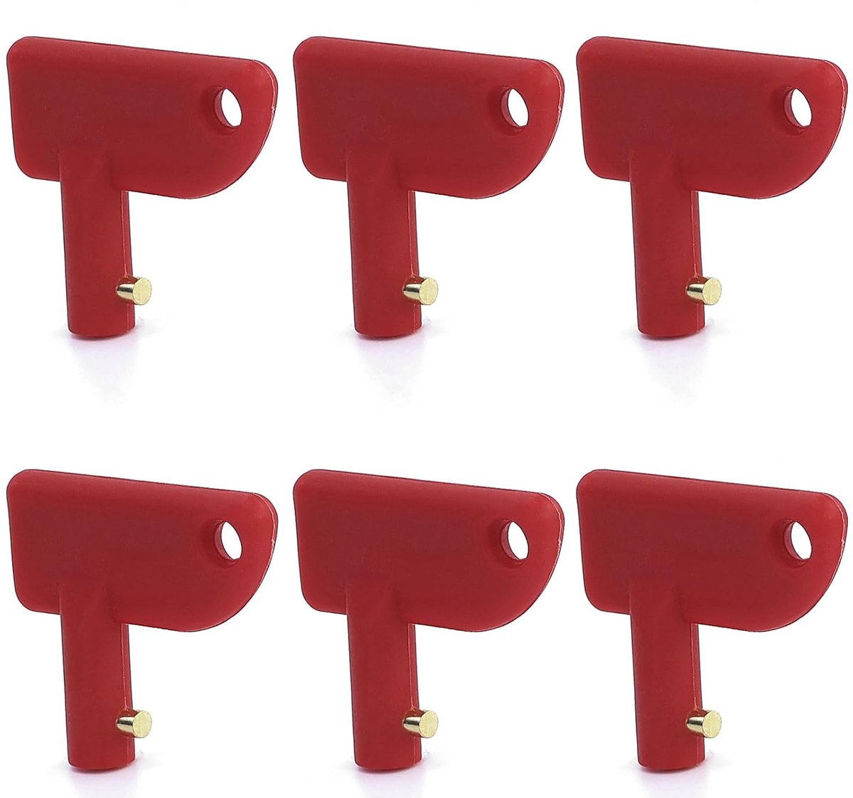 6 stuks batterij-hoofdschakelaar, reservesleutel, diameter 14 mm, hoofdschakelaar, natobottensleutel, ABS-kunststof, scheidingsschakelaar, universele sleutel, batterijschakelaar, boot, schakelaar,