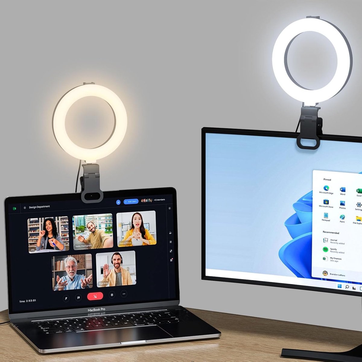Ringlicht voor Computer Videoconferentie - Webcam Licht voor Monitor Clip On Werken op Afstand Onderwijs Zoom Bel Zelf Uitzending en Live Streaming Influencer Licht Laptop Videoconferentie