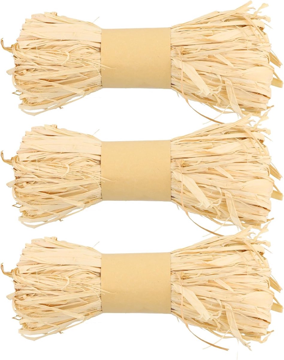 Raffia-bundels, bruine raffia, tuinraffia-touwtje voor cadeauverpakking, ambachten, bloemistboeketten, decoratie, tuinieren, weven, gehaakte hoedzakjes