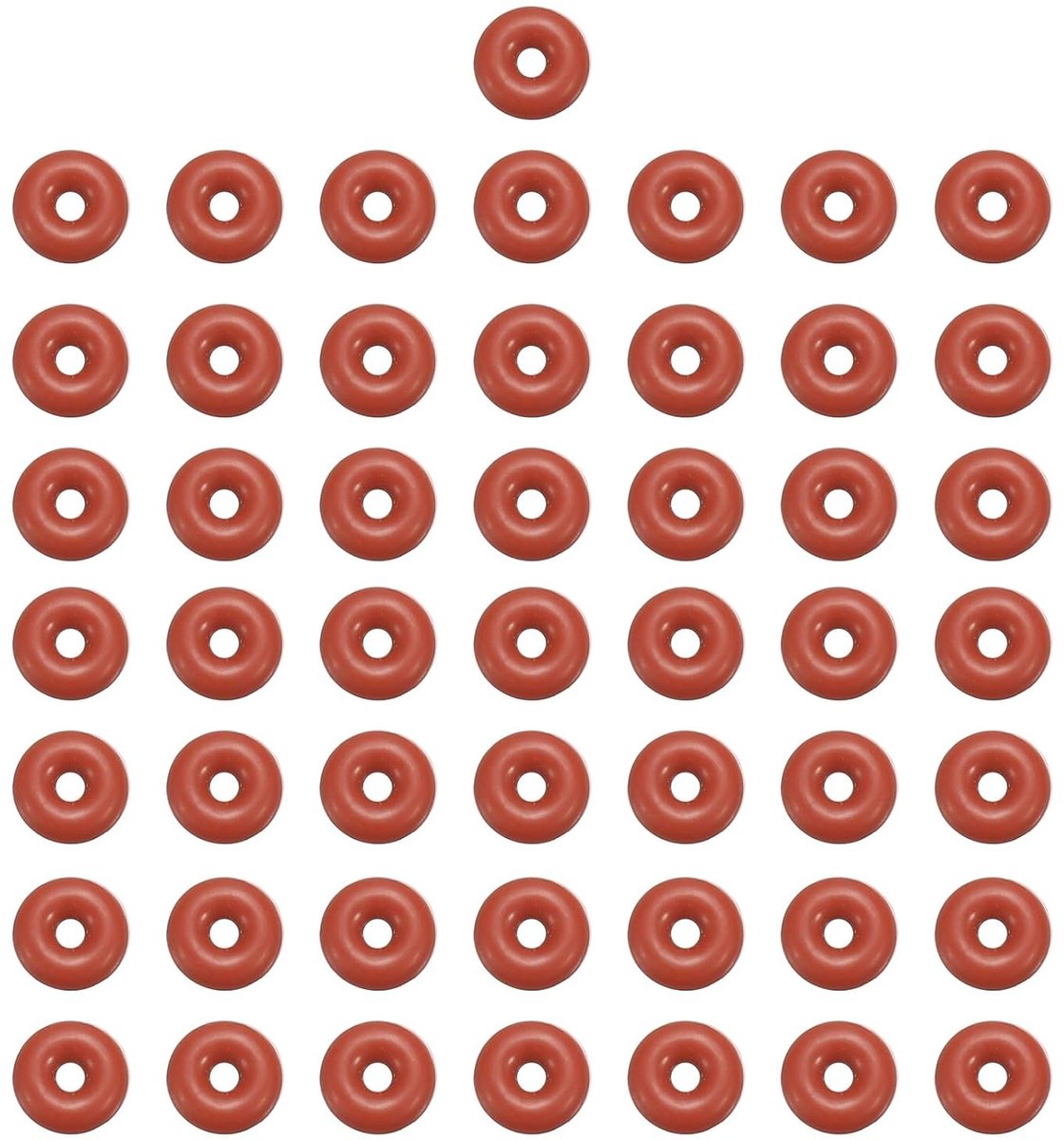 Siliconen O-ring 1 mm ID 5 mm OD 2 mm breedte metrische VMQ-afdichtingsafdichting vervanging 50A durometer voor de reparatie van sanitaire compressorarmatuurventielen (rood, verpakking van