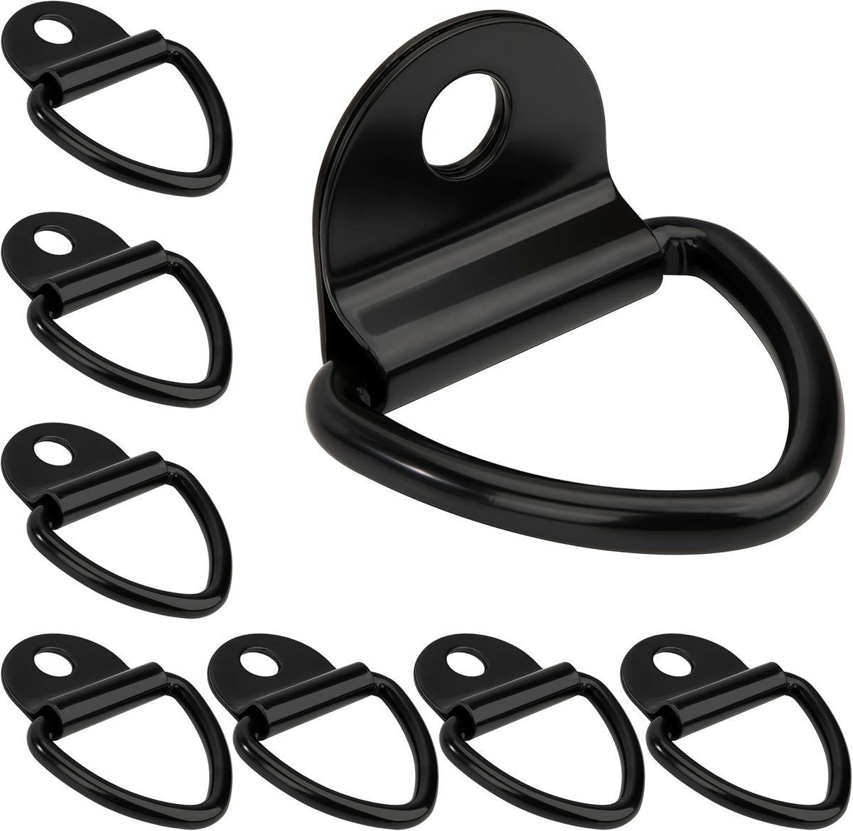 Opbouwring, sjorring, 6 stuks, V-ring van roestvrij staal met belasting 400 kg, voor het vastzetten van lading in auto's, kajak en aanhangers