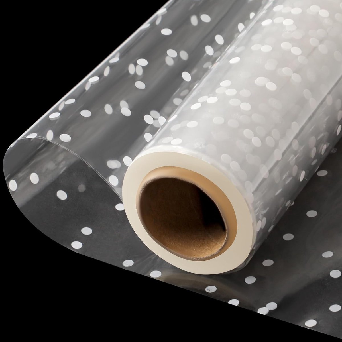 30 m x 86 cm doorzichtige cellofaanwikkelrol, witte stip, bloemistpapier, transparant, 3 mil, dikkere cellofaanrol, geschenkmanden, wikkel, cellofaanfolie voor geschenken, bloemen, Kerstmis, bloem,