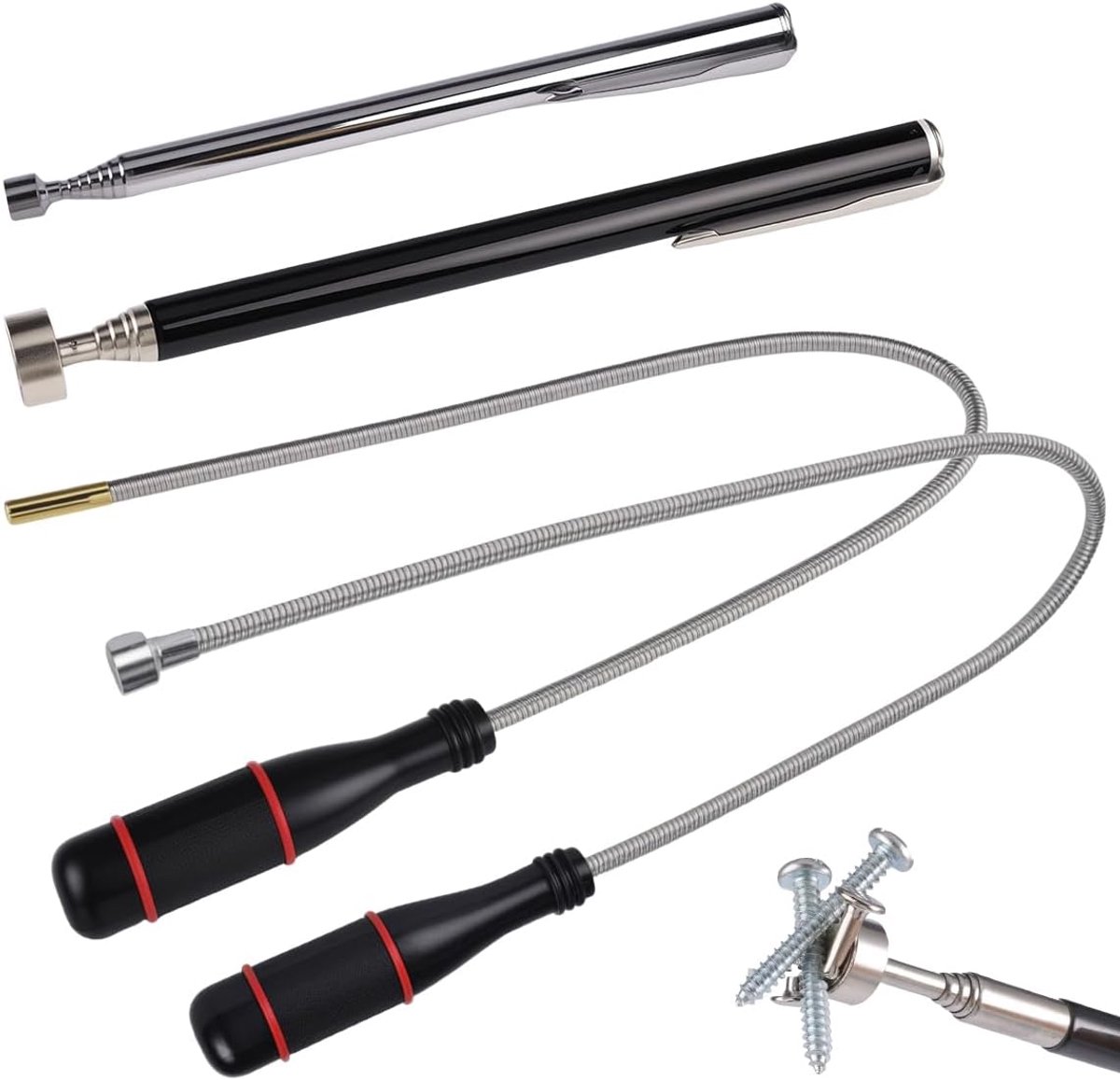 Magneetstaaf, Magneetlifter,Magnetische Telescoopstang | Magneetstaafgrijper, Telescopische Stang Voor Autoreparaties, Gereedschapsmachines, Dagelijks Gebruik, Munten, Schroeven