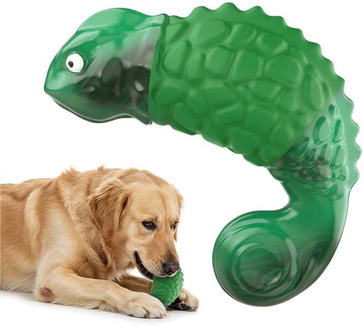 Hondenspeelgoed, onverwoestbaar hondenspeelgoed, onbreekbaar kauwspeelgoed voor honden, met natuurlijk rubber, nylon materiaal voor klein, middelgroot, groen