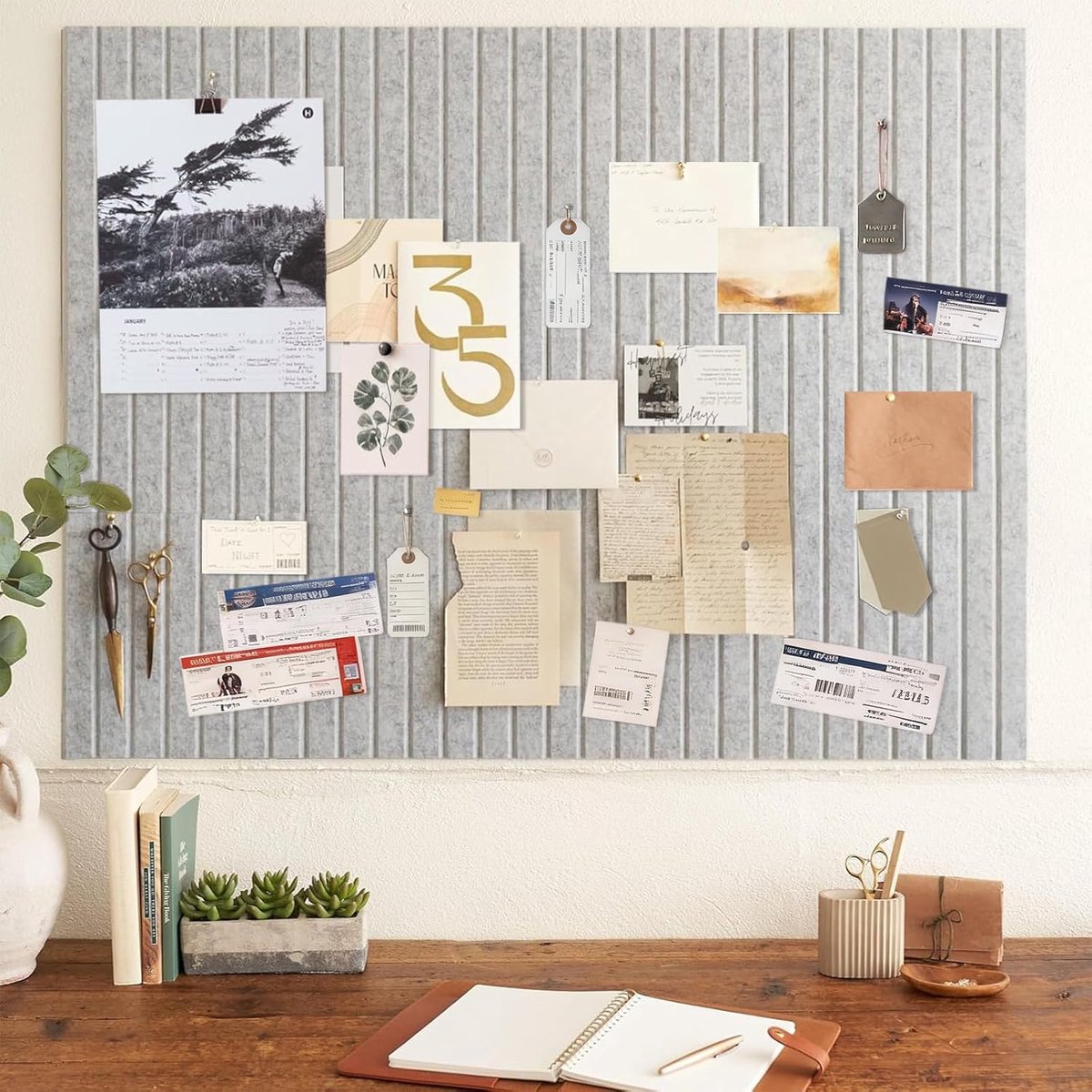 vilten prikbord, zilvergrijs, zelfklevend, 90 x 60 cm, prikbord, modern, 0,9 cm dik, vision boardset, fotowand, kurkplaat, pegboard, memobord, viltplaten, pinboard voor kantoor, keuken