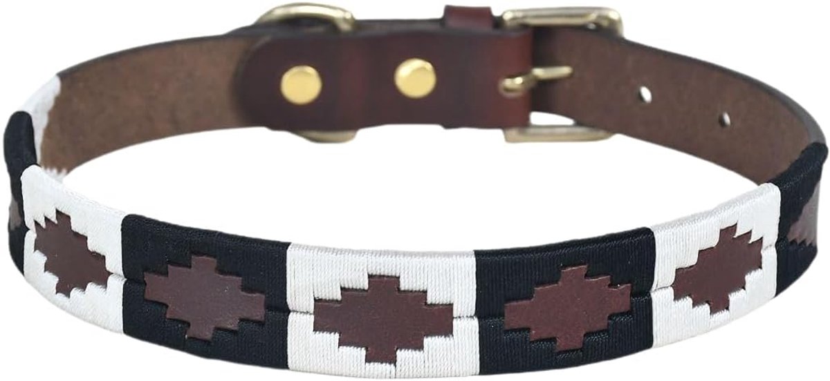 hondenhalsband in western-design, handgemaakt, trendy, robuust, breed (XS, 9-11 inch)