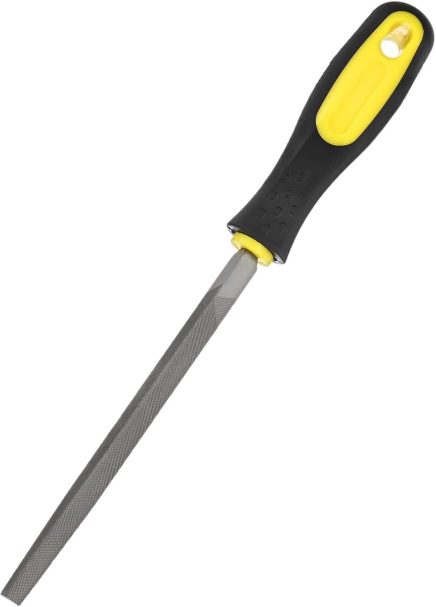 METERXITY Driehoekige metalen vijl 15,5 cm, High Carbon Steel File Diamond File Hand File W PVC Grip Handvat voor Hout/Metaal/Keramiek/Glas/Steen/Sieraden/Tegel/Model/DIY/Slijpvijl
