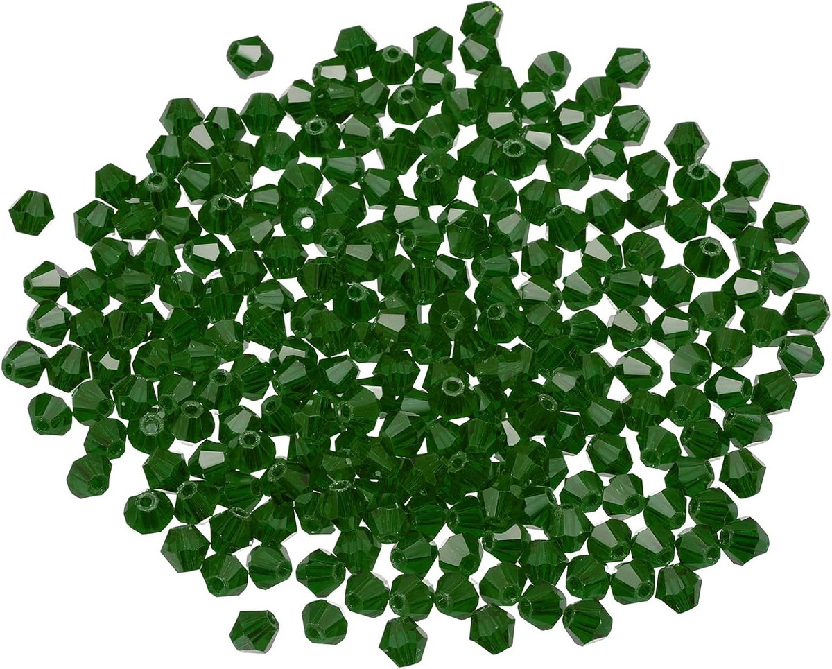 1000 stks 4mm bicone glas kristallen kralen, facet glas spacer kralen voor sieraden maken armband ketting oorbellen DIY Suncatcher Craft, groen