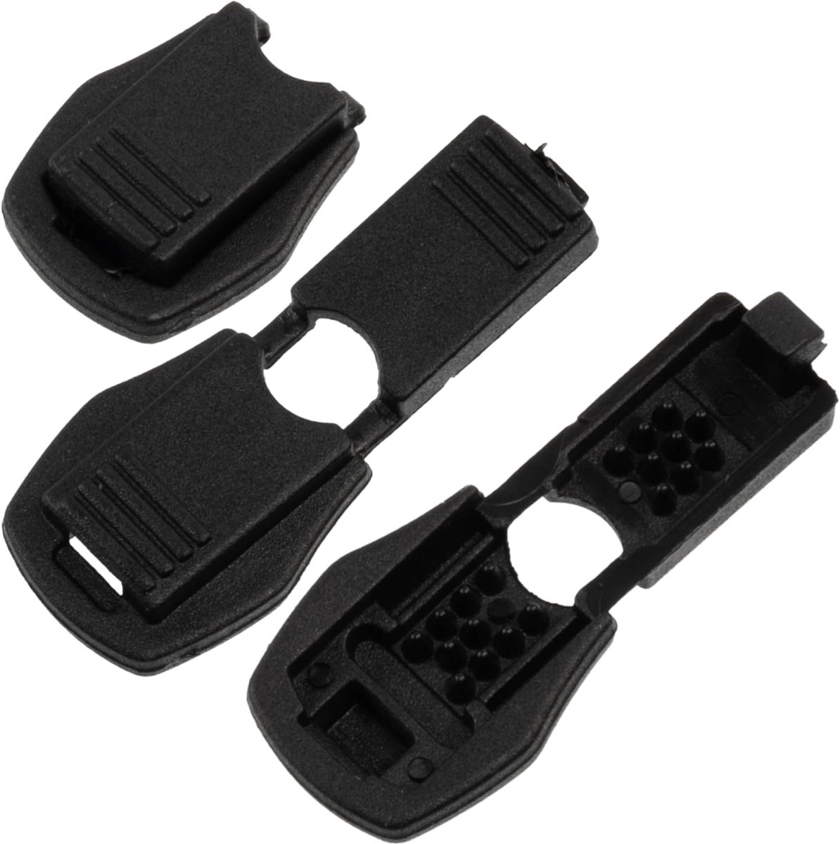 - Set van 24 Vouwbare Koorduiteinden van 19 mm voor veters koorden touw - kleur zwart - van plastic - creatieve naai-projecten