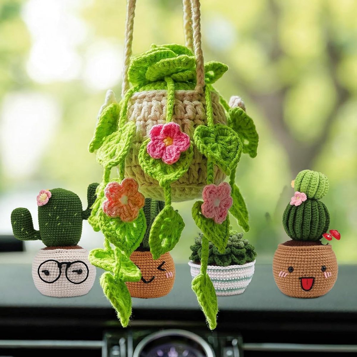 Haakset voor beginners, cactus knutselset, startersset voor haken met haaknaalden, garen, vulling, haakmarkeringen, doe-het-zelf set voor
