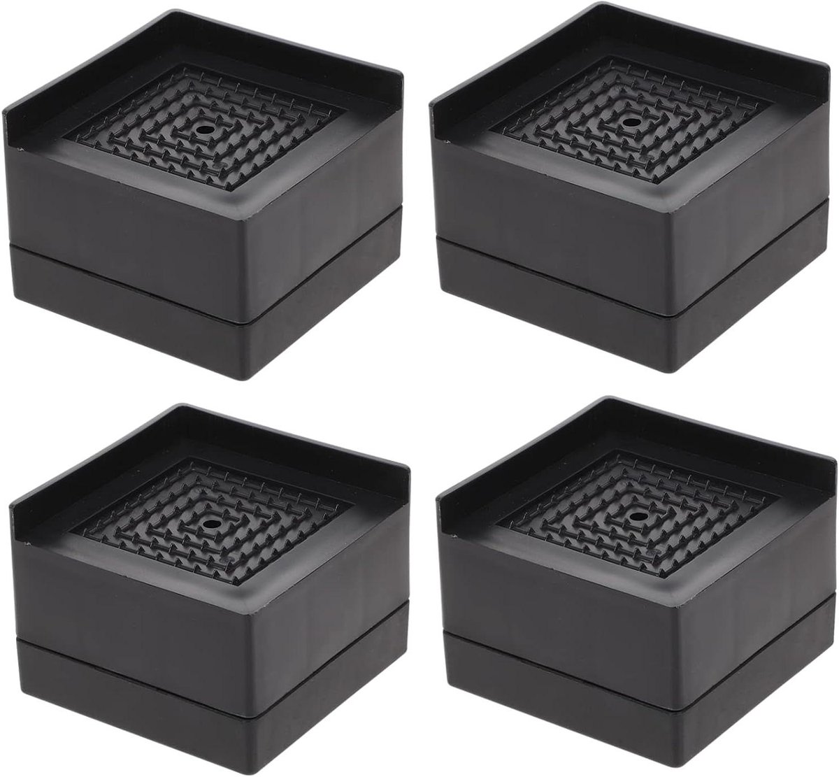 Meubel Riser - Stoelpoot Verhoger - Meubels Verhogen - Extra Grote Basis - 6.5 x 6.5 x 4.8 cm - Zwart