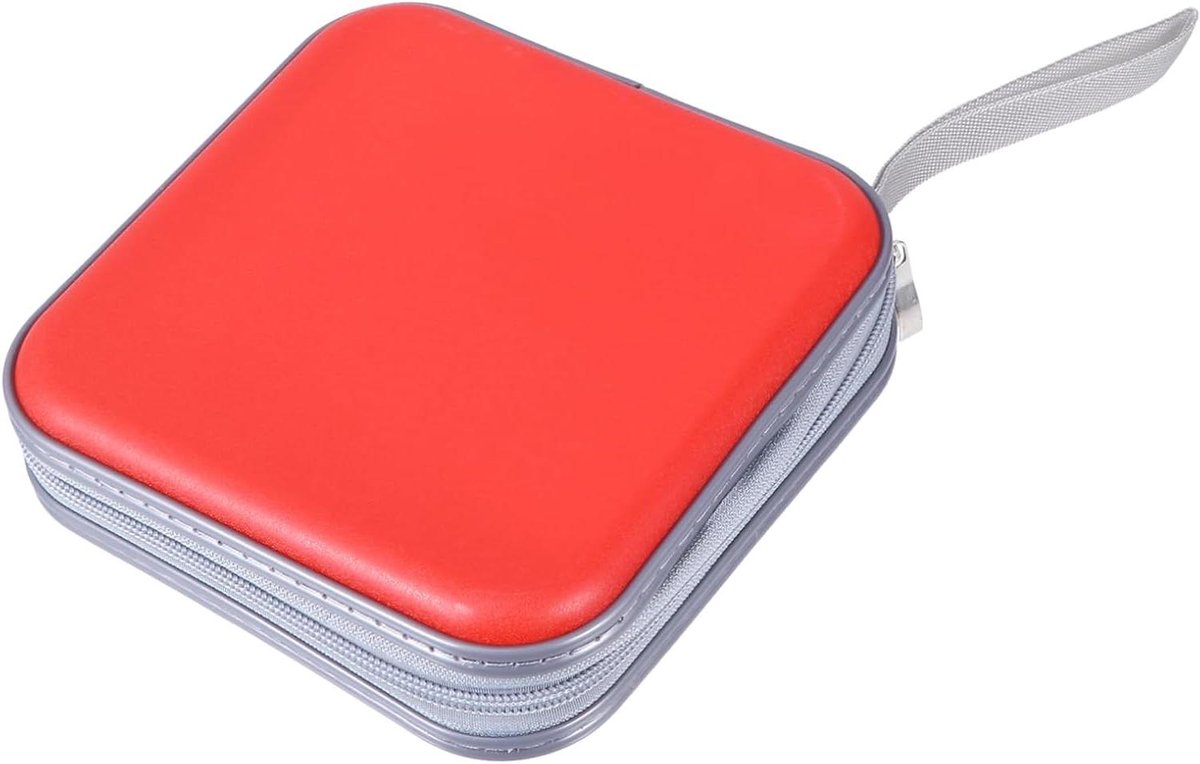 Cd Opbergtas - Dvd Hoes - Schijven Beschermen - Grote Capaciteit - 15x15cm - Rood