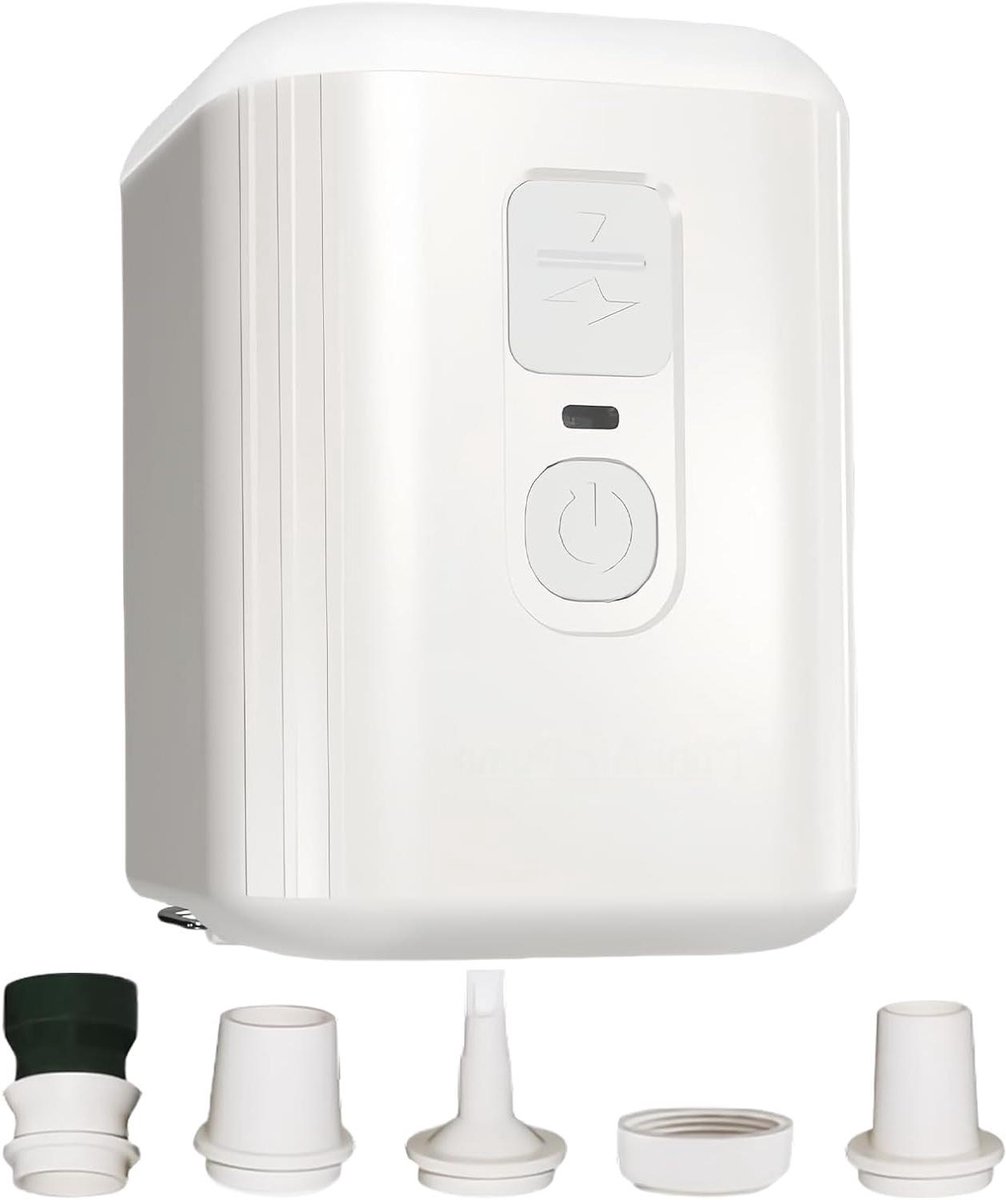 Elektrische Luchtpomp - Draagbare Pomp Opblaaspomp - Snel Opblazen - Met LED Verlichting - 4.5kPa - Wit
