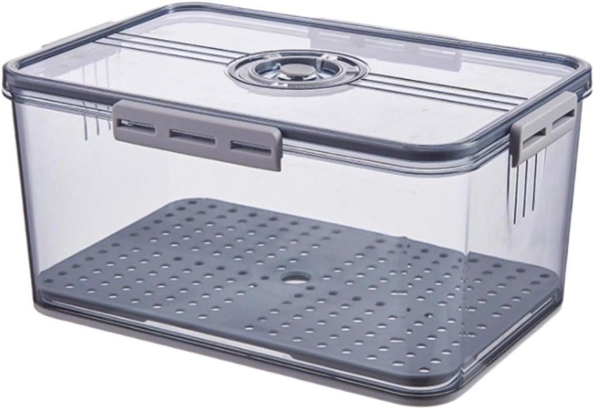 Broodtrommel met Tijdregistratie - Broodbewaardoos Voedselcontainer - Brood Vers Houden - Transparant Deksel Met Sluitring - 325 x 225 cm