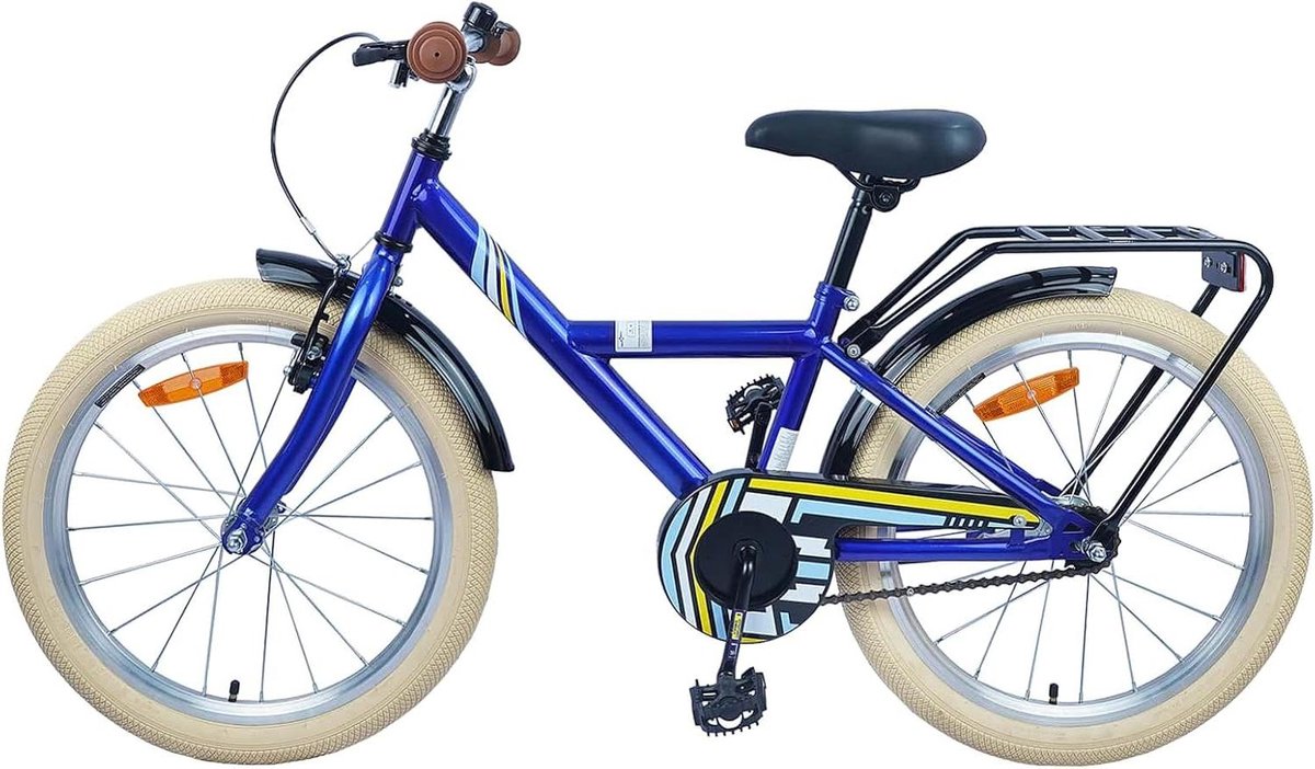 Kinderfiets - Jongensfiets Meisjesfiets - Veilig Fietsen - Verstelbaar Stuur Zadel - 18 inch - Donkerblauw