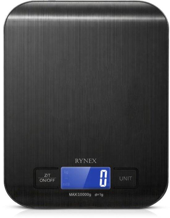 Rynex Keukenweegschaal Digitaal - Tot 10kg - Tarrafunctie - Met batterijen