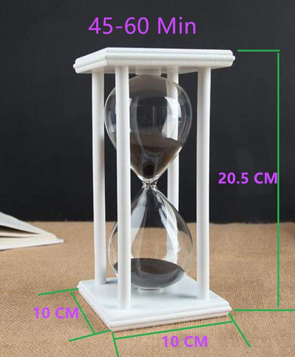 SnelShoppen - Zandloper Timer 45 Minuten - Decoratieve Zandloper voor Keuken, Kantoor, Woonkamer, Feest, Kerstmis, Nieuwjaar - Zwarte Zandloper Orname