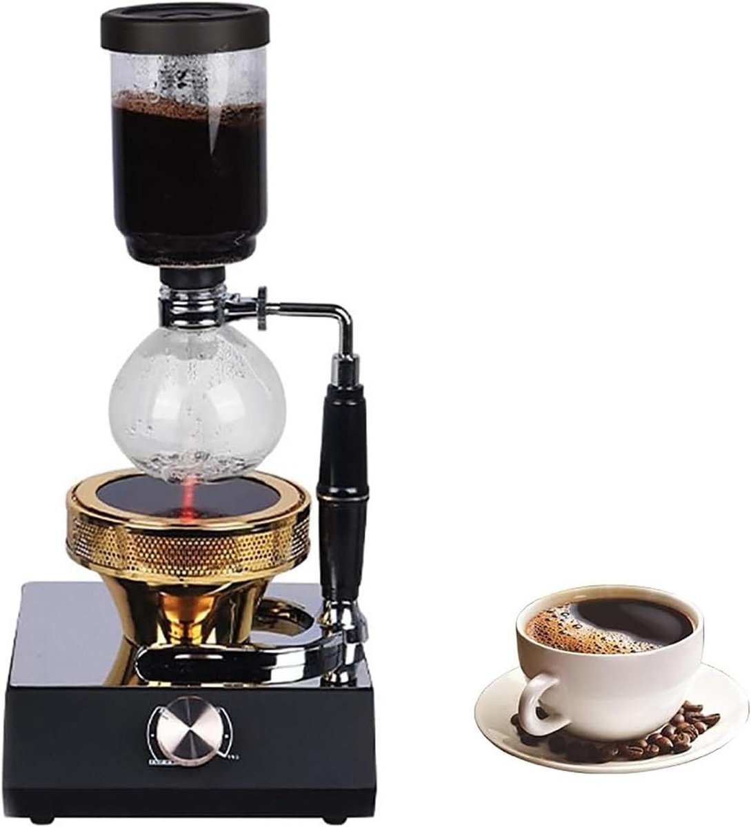 Sifon Koffiezetapparaat - Vacuüm Koffiezetter - Zelf Koffie Zetten - Thermostatische Regeling - 400W - Zilver
