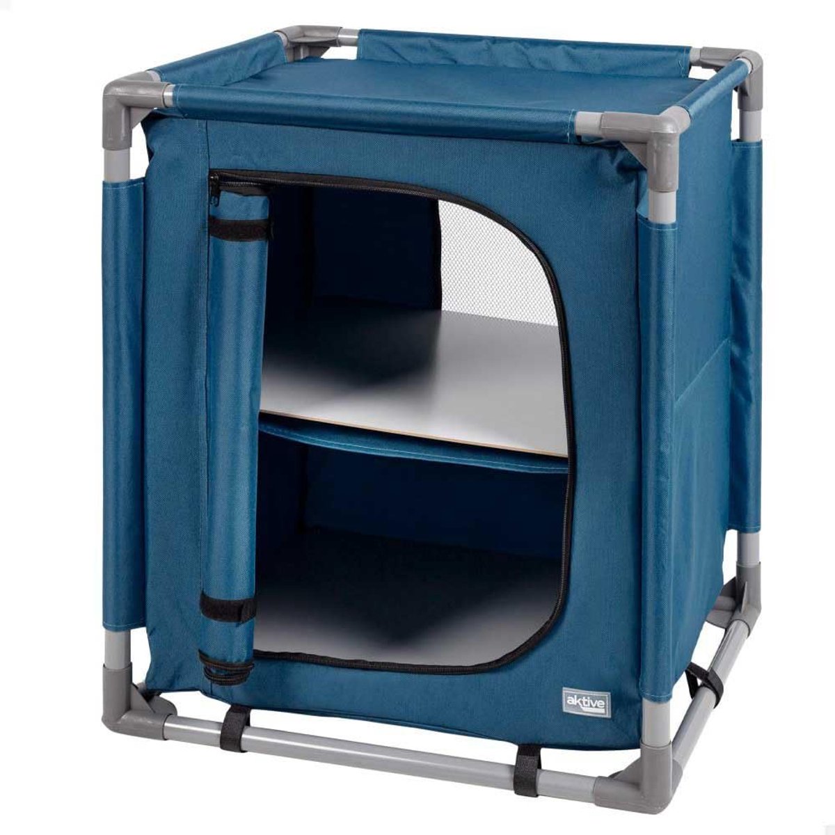 SnelShoppen - Campingkast met Ritssluiting 66 x 56 x 46 cm - Lichtgewicht Campingmeubel tot 25 kg - Ideaal voor Tuin, Camping en Feesten