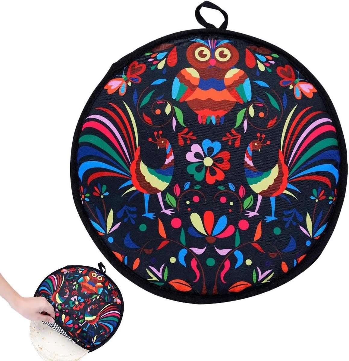 Tortilla Warmhouder - Taco Warmer - Maaltijden Warm Houden - Magnetronbestendig - 30 cm - Gevogelte Print