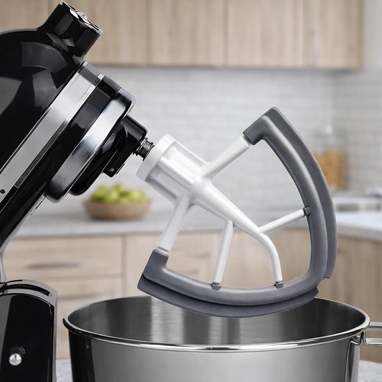 Mixer Accessoire - Platte Klopper - Beslag Maken - Met Siliconen Rand - 4.5-5QT - Grijs Wit — afbeelding 4