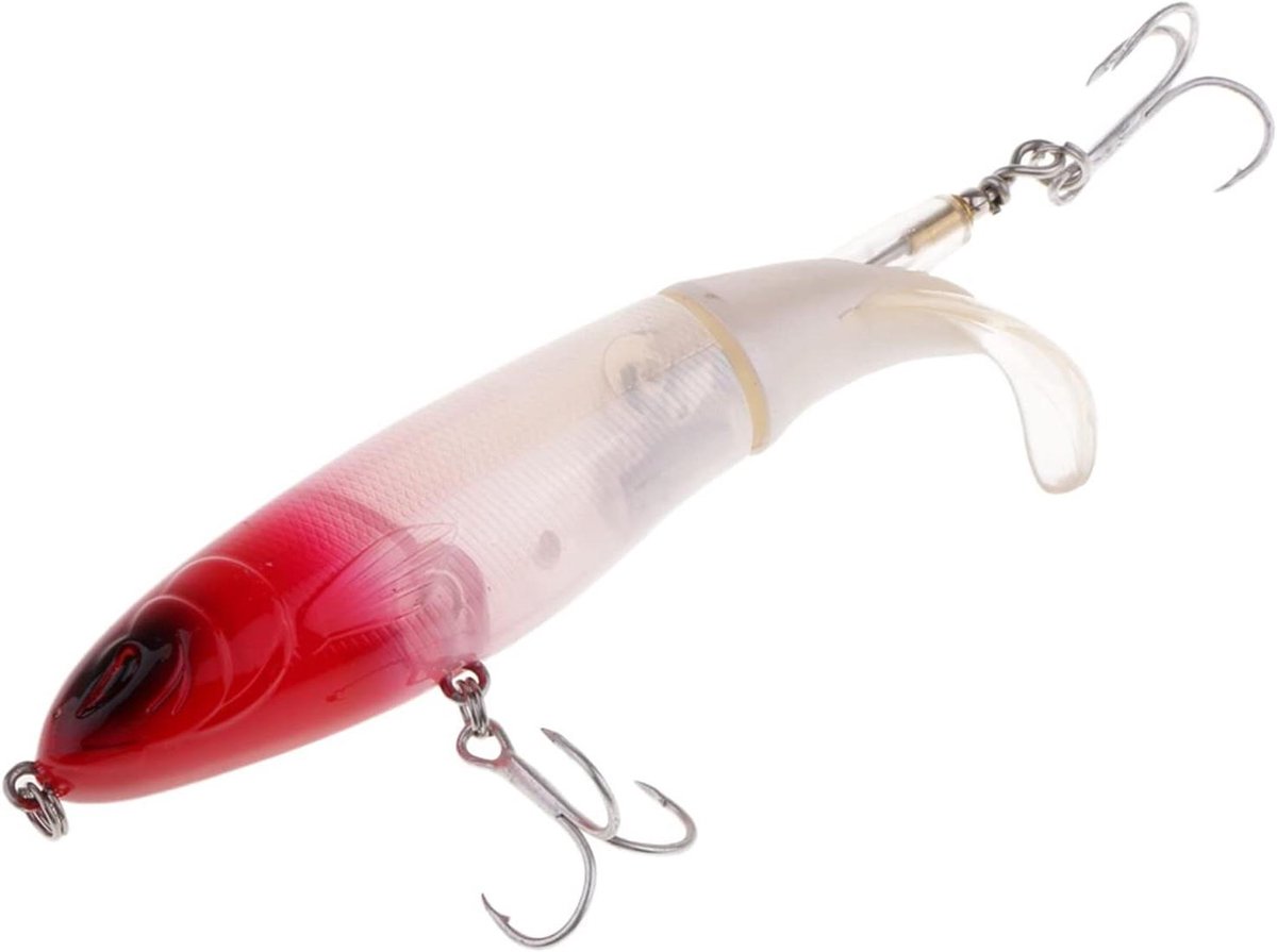 Kunstaas Vissen - Lokaas Plopper - Vis Vangen - Zachte Roterende Staart - 14cm 39g - Rood