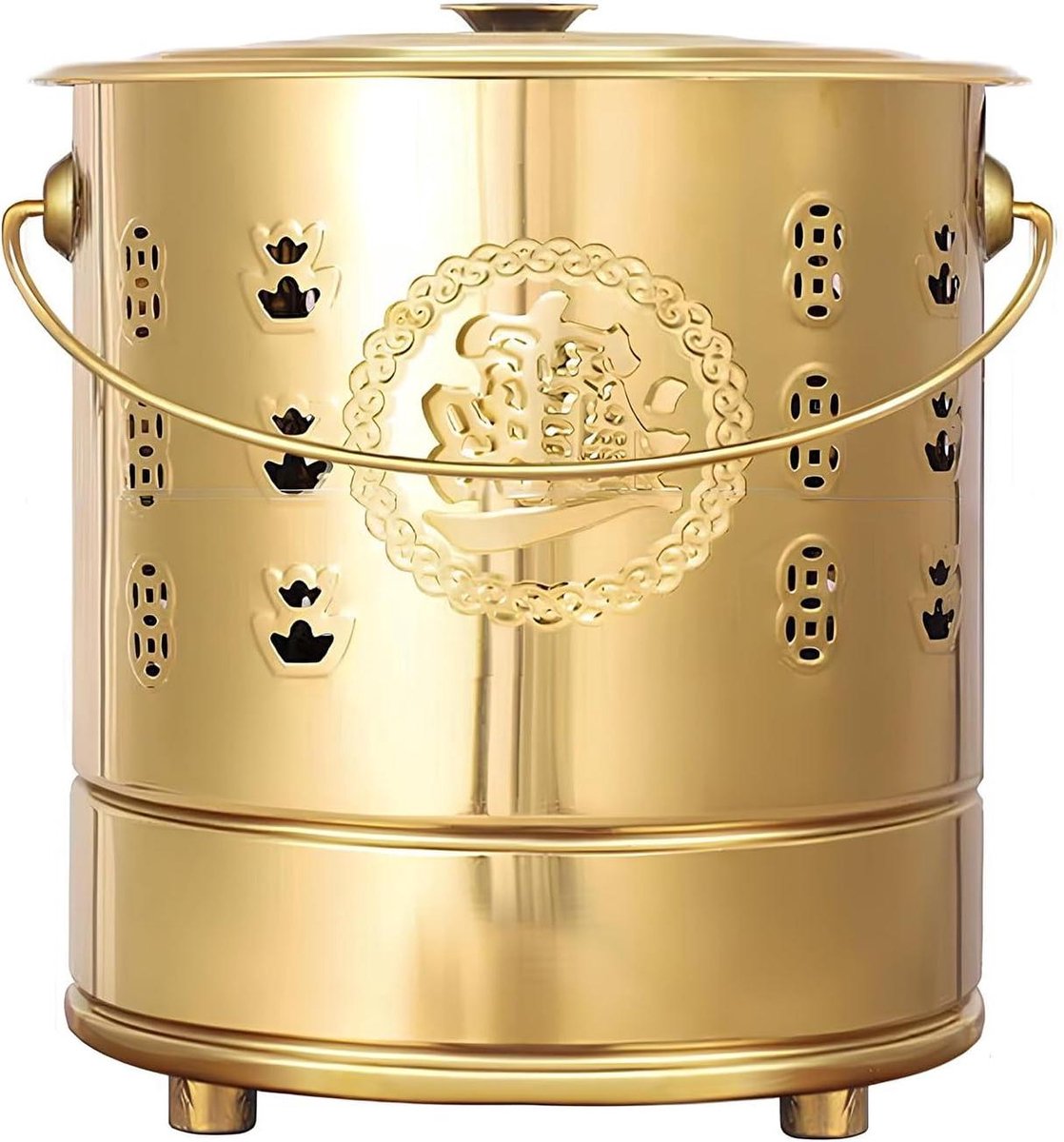 Roestvrijstalen Brandvat - Verbrandingsoven Tuin - Afval Verbranden - Dubbellaags Ontwerp - 47 cm - Goud