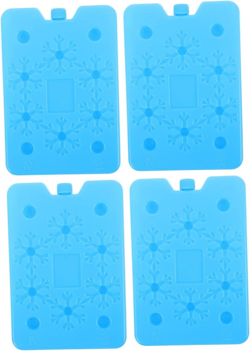 Herbruikbare Koelelementen - Ijsblokken Koelbox - Voedsel Vers Houden - Lekvrij Ontwerp - 15.80X10.80X1.40CM - Blauw