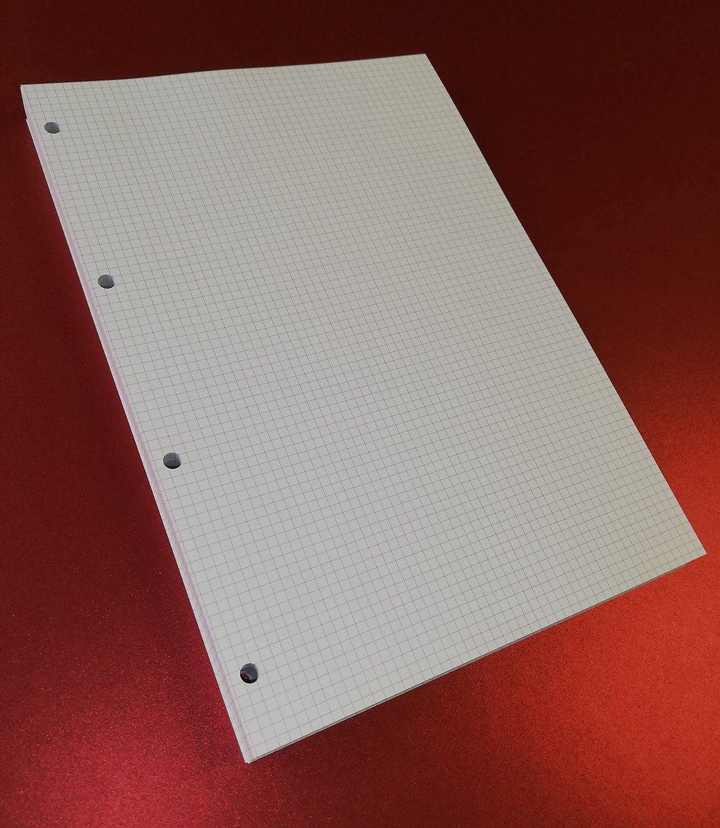 SnelShoppen - 100 Vellen A4 Geruit 4 mm - 120 g/m² Papier met 4 Gaten voor Grote Mappen - Ideaal voor School, Kantoor en Notities