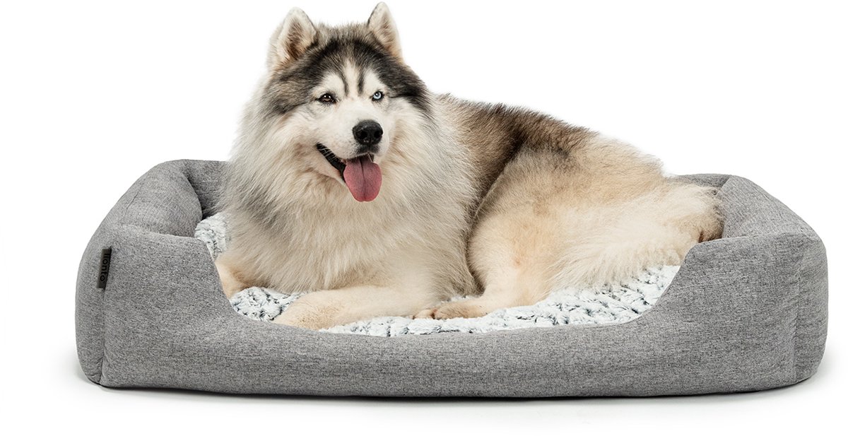 lionto comfort hondenmand, zacht, antislip & onderhoudsvriendelijk, 110x80 cm grijs