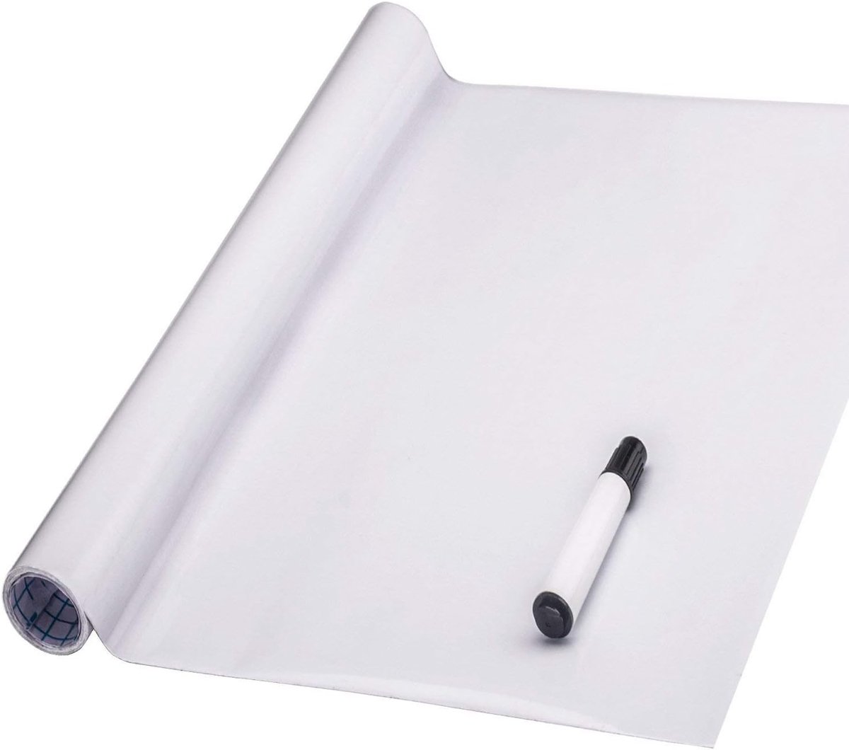 SnelShoppen - Zelfklevende Witte Schoolbordfolie - Muursticker Whiteboard-Folie 44x400cm voor School, Huis en Kantoor - Herbruikbaar - Ideaal voor Kin