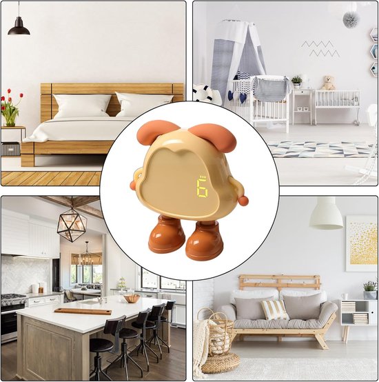 Kinderwekker Hondenmodel - Slaaptrainer Nachtlampje - Kinderkamer Decoratie - Schattig Dier Design - 128 cm Breed - Geel — afbeelding 3