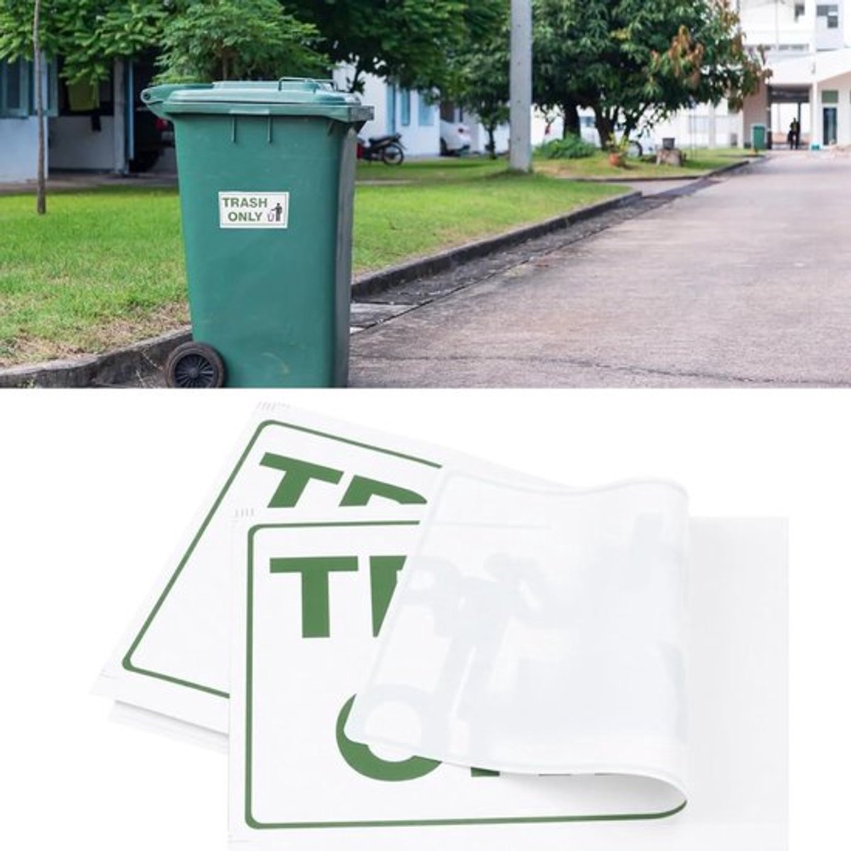 Prullenbak Sticker Set - 10 Stuks - Thuiskantoor Winkelcentrum Keuken