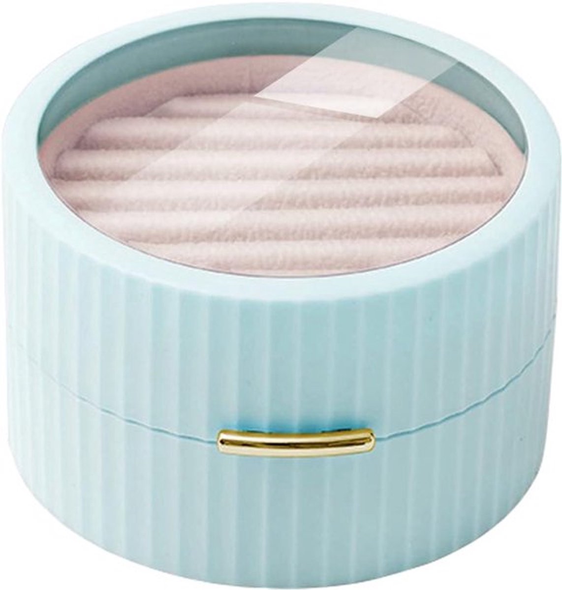 Draagbare sieraden doos voor ringen, oorbellen en kettingen - Blauw - Sieraden organizer met compact formaat