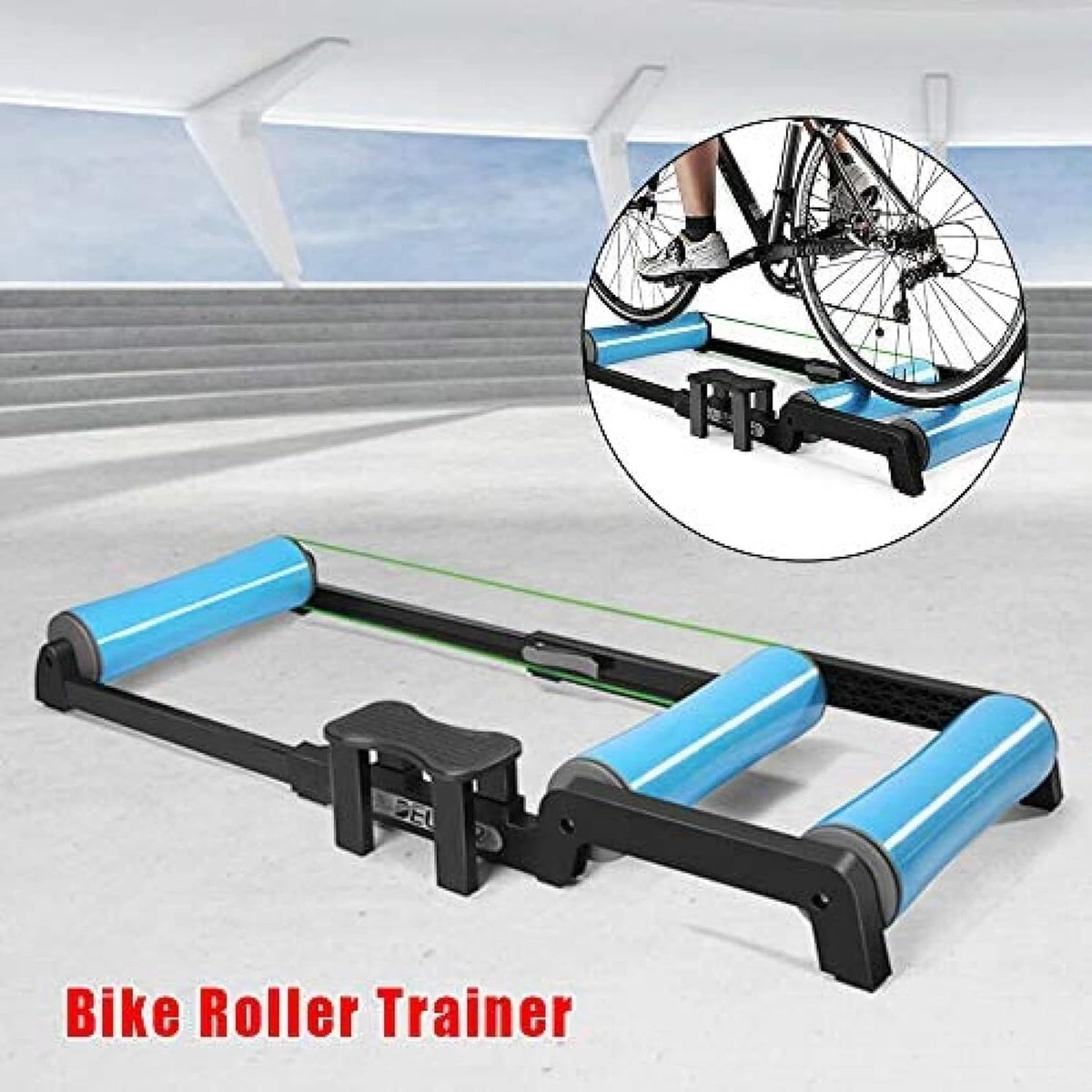 Fietstrainer - Indoor trainer - Buiten Fietsen - Stille Rol - 135 cm - Zwart