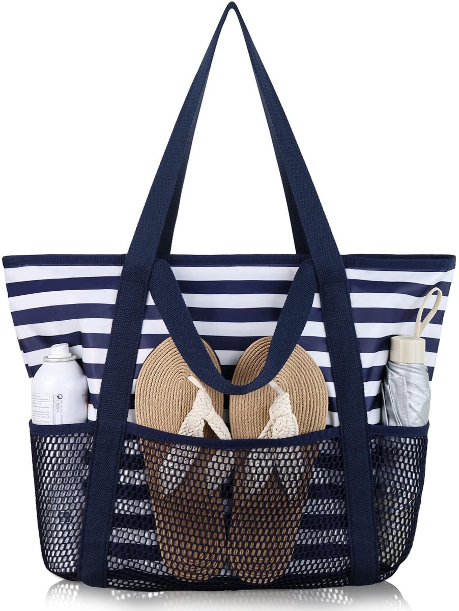 Dailygoods - Waterdichte Strandtas met Ritssluiting en Meerdere Zakken
