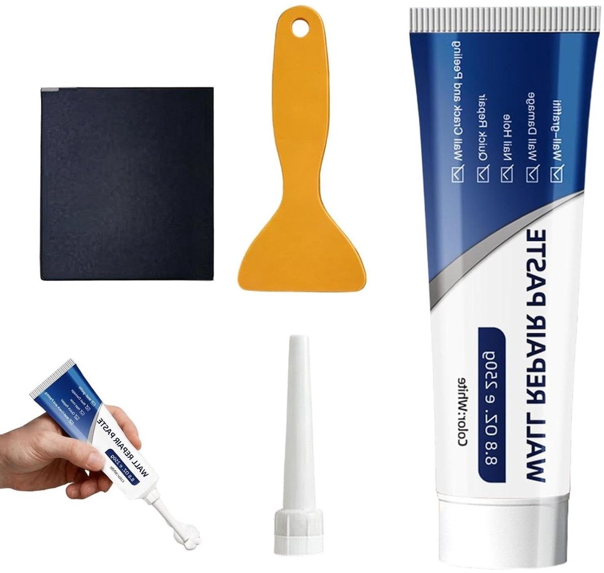 Wand Reparatiepasta - Muurvuller Kit - Scheuren Dichten - Snel Drogend - 1 set - Wit
