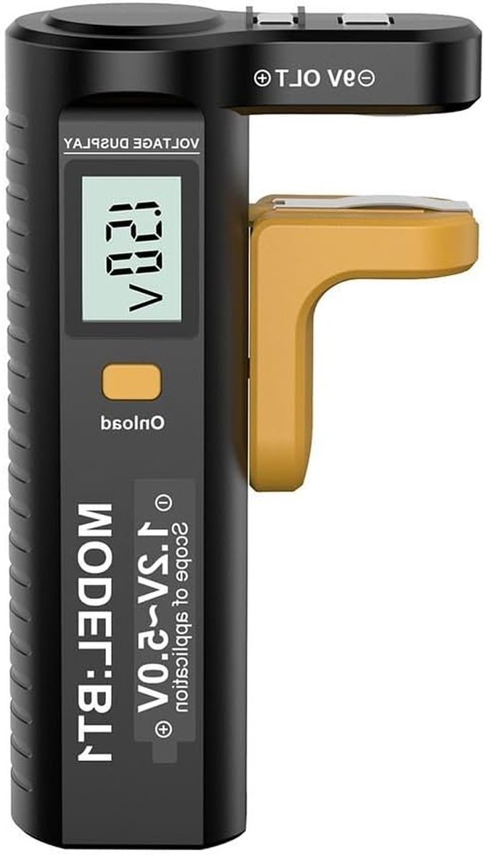 Batterij Tester - Batterijmeter Batterijcontrole - Batterijen Controleren - Brede Compatibiliteit - 13 x 8 x 5 cm - Zwart