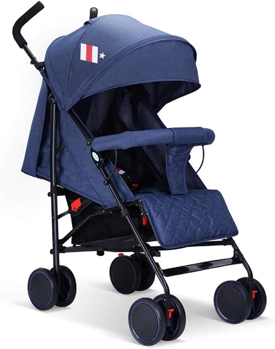 Kinderwagen - Lichtgewicht buggy - Reizen met baby - Met één hand opvouwbaar - 8 kg - Blauw