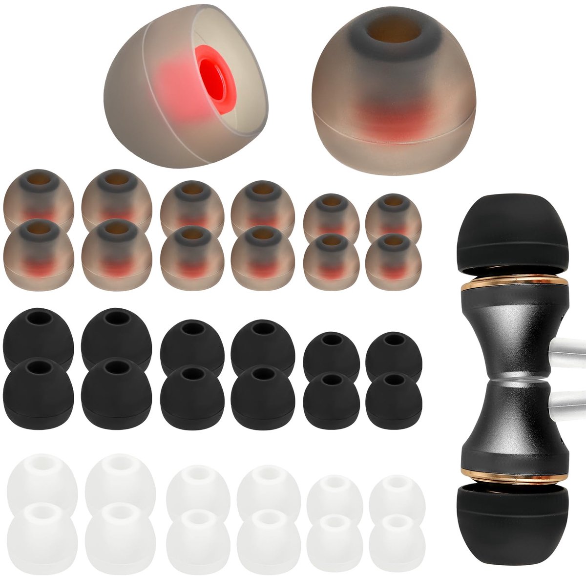 Dailygoods - 36 Stuks Vervangende Oordopjes - Siliconen Earbud Covers