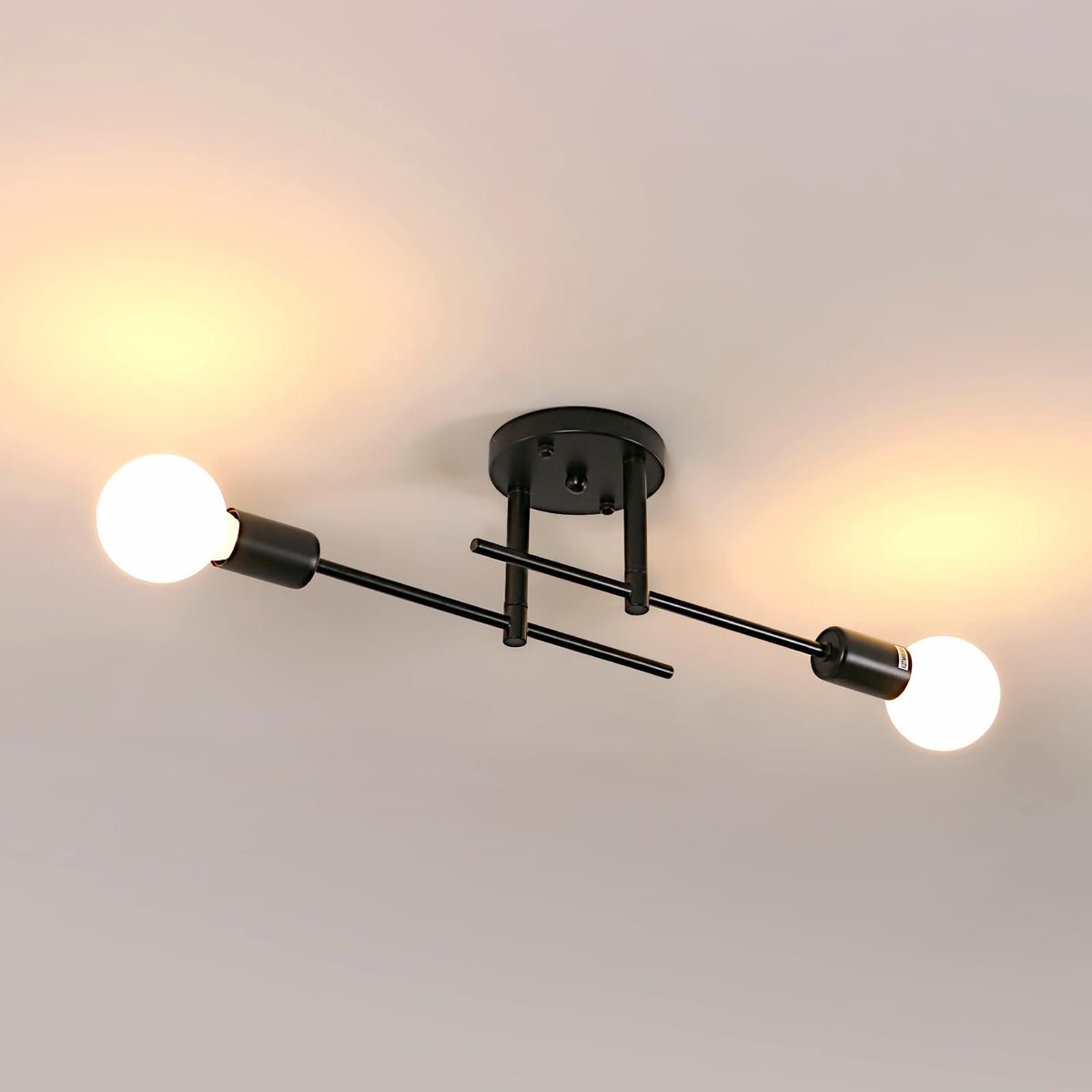Dailygoods- Kroonluchter vintage - Zwarte plafondlamp - Industrieel ontwerp - E27 fitting - 60 W - Afmetingen 43x13x14 cm